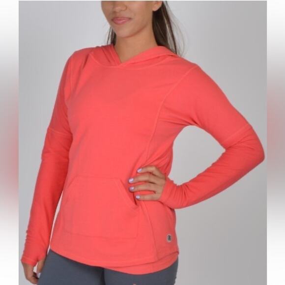 Wear Me Out Tops - Wear Me Out Cayenne Kangaroo Hoodie Coral Color Size Small/Medium